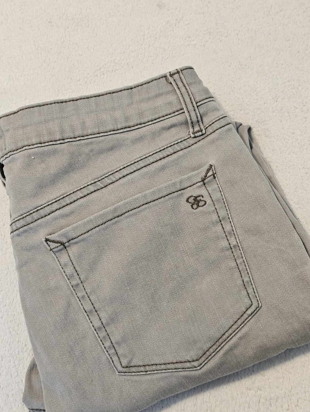Jessica Simpson Ladies Rolled Crop Skinny Jeans Pale Green Size 6/28 Euc Cute